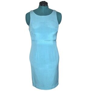 Hugo Buscati Milano Mint Green Silk Sleeveless Shift Dress Size 10 Retro Style